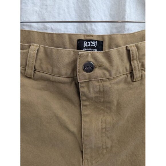 CCS standard plus men's sz 32 tan canvas shorts 10" inseam skateboard summer I10 - Picture 2 of 8